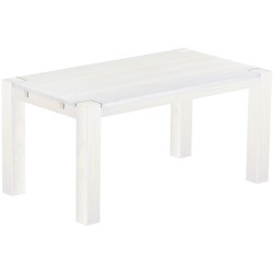 Esstisch 160x90 Rio Kanto Pinie Weiss massiver Pinien Holztisch - vorgerichtet für Ansteckplatten - Tisch ausziehbar