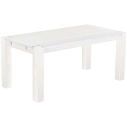 Esstisch 180x90 Rio Kanto Pinie Weiss massiver Pinien Holztisch - vorgerichtet für Ansteckplatten - Tisch ausziehbar