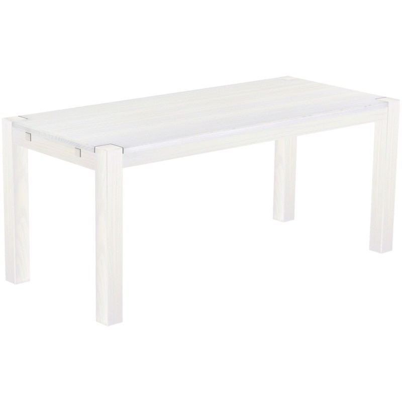 Esstisch 180x80 Rio Kanto Pinie Weiss massiver Pinien Holztisch - vorgerichtet für Ansteckplatten - Tisch ausziehbar