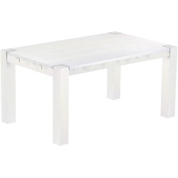 Esstisch 160x100 Rio Kanto Pinie Weiss massiver Pinien Holztisch - vorgerichtet für Ansteckplatten - Tisch ausziehbar