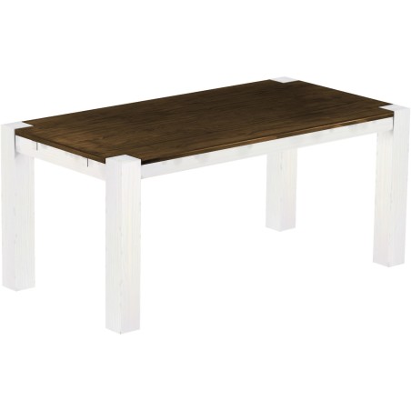 Esstisch 180x90 Rio Kanto Eiche Weiss massiver Pinien Holztisch - vorgerichtet für Ansteckplatten - Tisch ausziehbar