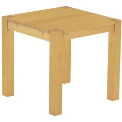 Esstisch 80x80 Rio Kanto Eiche hell massiver Pinien Holztisch - vorgerichtet für Ansteckplatten - Tisch ausziehbar