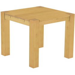 Esstisch 90x90 Rio Kanto Eiche hell massiver Pinien Holztisch - vorgerichtet für Ansteckplatten - Tisch ausziehbar