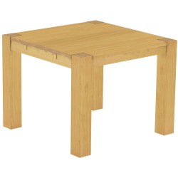 Esstisch 100x100 Rio Kanto Eiche hell massiver Pinien Holztisch - vorgerichtet für Ansteckplatten - Tisch ausziehbar