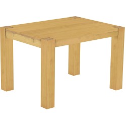 Esstisch 120x90 Rio Kanto Eiche hell massiver Pinien Holztisch - vorgerichtet für Ansteckplatten - Tisch ausziehbar
