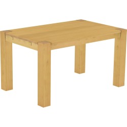 Esstisch 140x90 Rio Kanto Eiche hell massiver Pinien Holztisch - vorgerichtet für Ansteckplatten - Tisch ausziehbar