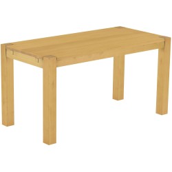 Esstisch 150x73 Rio Kanto Eiche hell massiver Pinien Holztisch - vorgerichtet für Ansteckplatten - Tisch ausziehbar