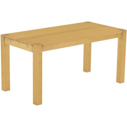 Esstisch 160x80 Rio Kanto Eiche hell massiver Pinien Holztisch - vorgerichtet für Ansteckplatten - Tisch ausziehbar