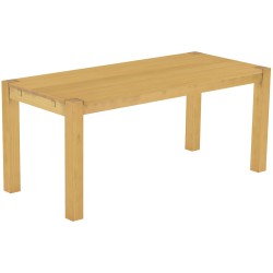 Esstisch 180x80 Rio Kanto Eiche hell massiver Pinien Holztisch - vorgerichtet für Ansteckplatten - Tisch ausziehbar