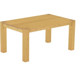 Esstisch 160x100 Rio Kanto Eiche hell massiver Pinien Holztisch - vorgerichtet für Ansteckplatten - Tisch ausziehbar