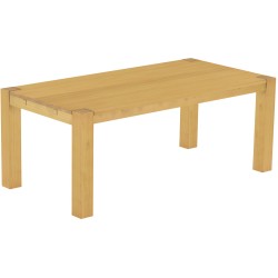 Esstisch 200x100 Rio Kanto Eiche hell massiver Pinien Holztisch - vorgerichtet für Ansteckplatten - Tisch ausziehbar