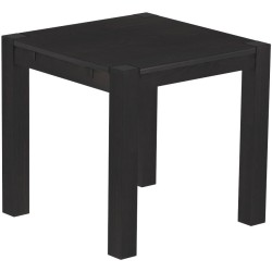 Esstisch 80x80 Rio Kanto Ebenholz massiver Pinien Holztisch - vorgerichtet für Ansteckplatten - Tisch ausziehbar
