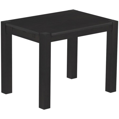 Esstisch 100x73 Rio Kanto Ebenholz massiver Pinien Holztisch - vorgerichtet für Ansteckplatten - Tisch ausziehbar