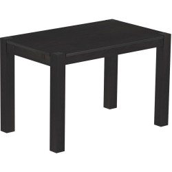 Esstisch 120x73 Rio Kanto Ebenholz massiver Pinien Holztisch - vorgerichtet für Ansteckplatten - Tisch ausziehbar