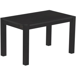 Esstisch 130x80 Rio Kanto Ebenholz massiver Pinien Holztisch - vorgerichtet für Ansteckplatten - Tisch ausziehbar