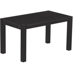 Esstisch 140x80 Rio Kanto Ebenholz massiver Pinien Holztisch - vorgerichtet für Ansteckplatten - Tisch ausziehbar