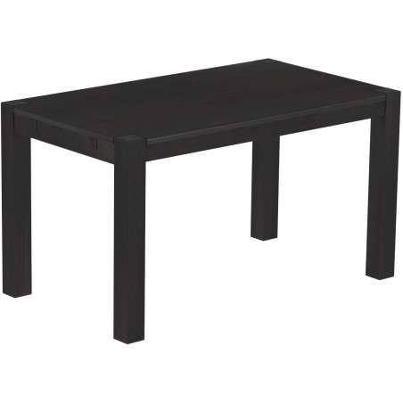 Esstisch 140x80 Rio Kanto Ebenholz massiver Pinien Holztisch - vorgerichtet für Ansteckplatten - Tisch ausziehbar