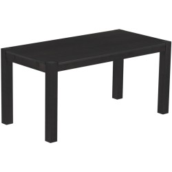 Esstisch 160x80 Rio Kanto Ebenholz massiver Pinien Holztisch - vorgerichtet für Ansteckplatten - Tisch ausziehbar