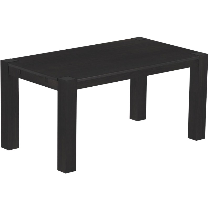 Esstisch 160x90 Rio Kanto Ebenholz massiver Pinien Holztisch - vorgerichtet für Ansteckplatten - Tisch ausziehbar