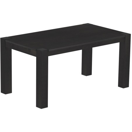 Esstisch 160x90 Rio Kanto Ebenholz massiver Pinien Holztisch - vorgerichtet für Ansteckplatten - Tisch ausziehbar