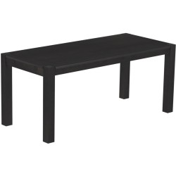 Esstisch 180x80 Rio Kanto Ebenholz massiver Pinien Holztisch - vorgerichtet für Ansteckplatten - Tisch ausziehbar