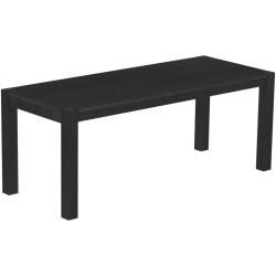 Esstisch 200x80 Rio Kanto Ebenholz massiver Pinien Holztisch - vorgerichtet für Ansteckplatten - Tisch ausziehbar