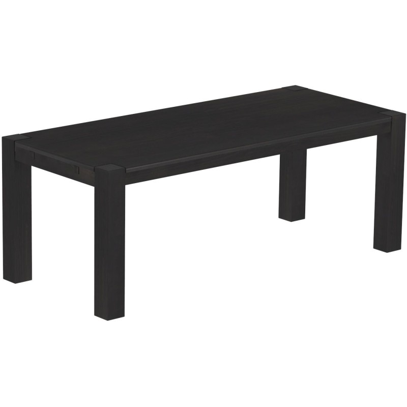 Esstisch 208x90 Rio Kanto Ebenholz massiver Pinien Holztisch - vorgerichtet für Ansteckplatten - Tisch ausziehbar