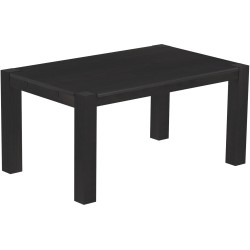 Esstisch 160x100 Rio Kanto Ebenholz massiver Pinien Holztisch - vorgerichtet für Ansteckplatten - Tisch ausziehbar