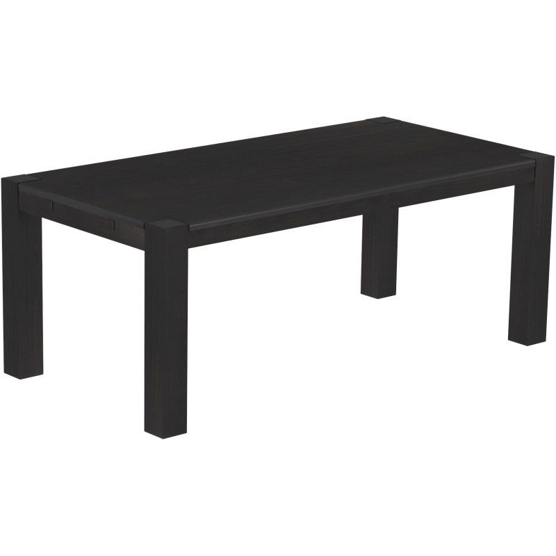 Esstisch 200x100 Rio Kanto Ebenholz massiver Pinien Holztisch - vorgerichtet für Ansteckplatten - Tisch ausziehbar