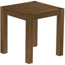 Esstisch 73x73 Rio Kanto Nussbaum massiver Pinien Holztisch - vorgerichtet für Ansteckplatten - Tisch ausziehbar
