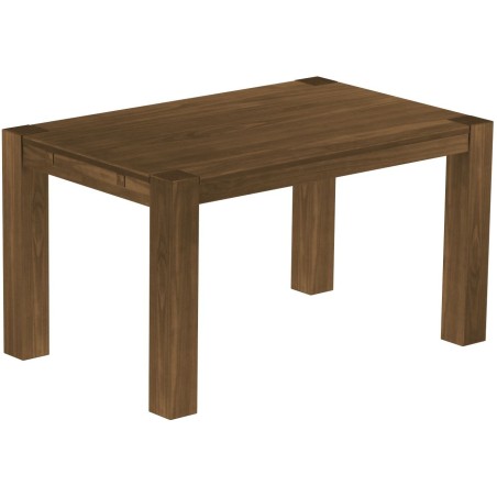 Esstisch 140x90 Rio Kanto Nussbaum massiver Pinien Holztisch - vorgerichtet für Ansteckplatten - Tisch ausziehbar