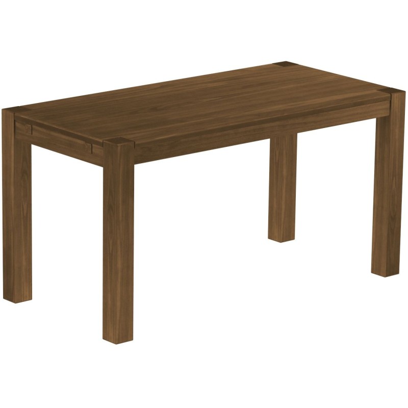 Esstisch 150x73 Rio Kanto Nussbaum massiver Pinien Holztisch - vorgerichtet für Ansteckplatten - Tisch ausziehbar