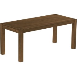 Esstisch 180x80 Rio Kanto Nussbaum massiver Pinien Holztisch - vorgerichtet für Ansteckplatten - Tisch ausziehbar