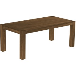 Esstisch 200x100 Rio Kanto Nussbaum massiver Pinien Holztisch - vorgerichtet für Ansteckplatten - Tisch ausziehbar