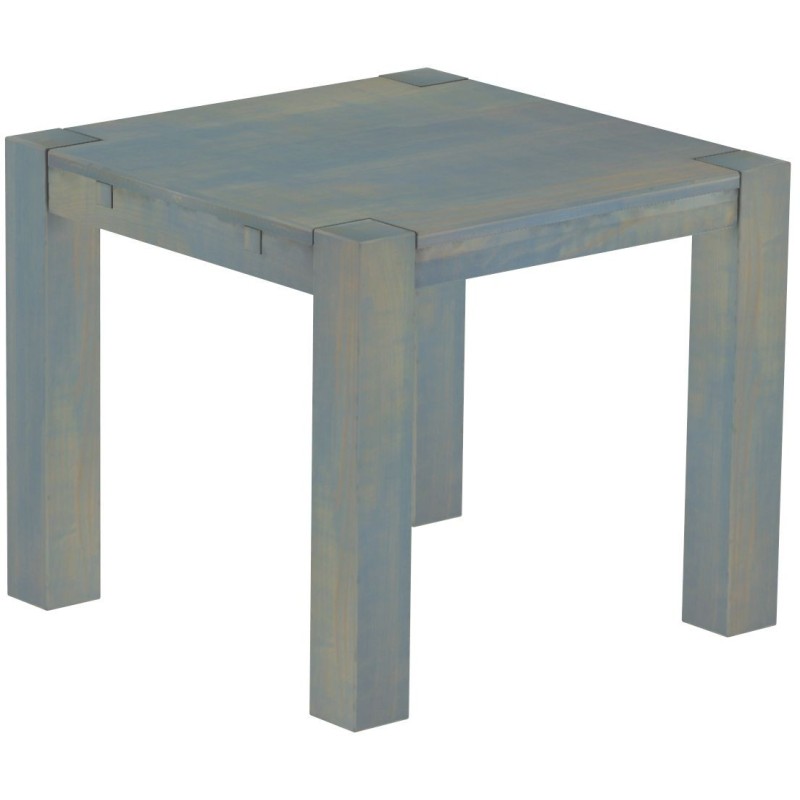 Esstisch 90x90 Rio Kanto Taubengrau massiver Pinien Holztisch - vorgerichtet für Ansteckplatten - Tisch ausziehbar