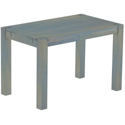 Esstisch 120x73 Rio Kanto Taubengrau massiver Pinien Holztisch - vorgerichtet für Ansteckplatten - Tisch ausziehbar