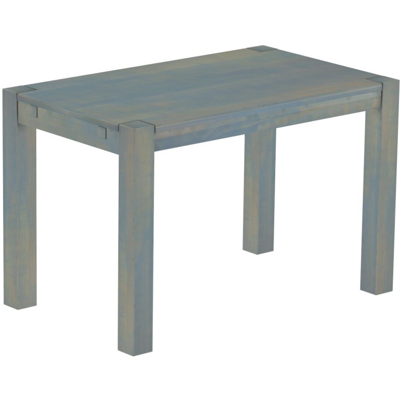 Esstisch 120x73 Rio Kanto Taubengrau massiver Pinien Holztisch - vorgerichtet für Ansteckplatten - Tisch ausziehbar