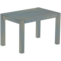 Esstisch 120x80 Rio Kanto Taubengrau massiver Pinien Holztisch - vorgerichtet für Ansteckplatten - Tisch ausziehbar