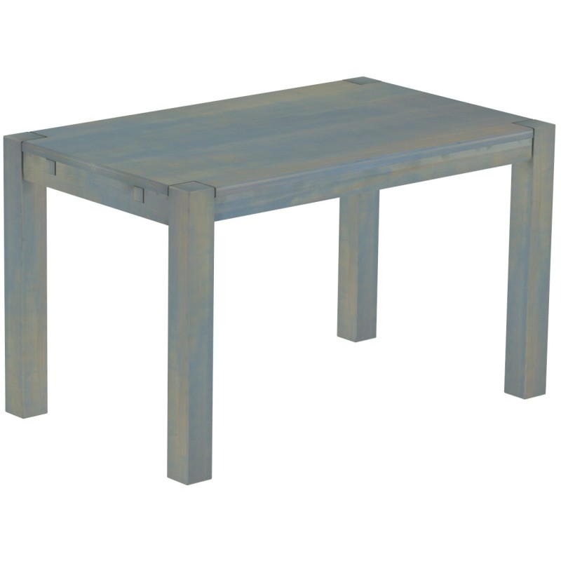 Esstisch 130x80 Rio Kanto Taubengrau massiver Pinien Holztisch - vorgerichtet für Ansteckplatten - Tisch ausziehbar