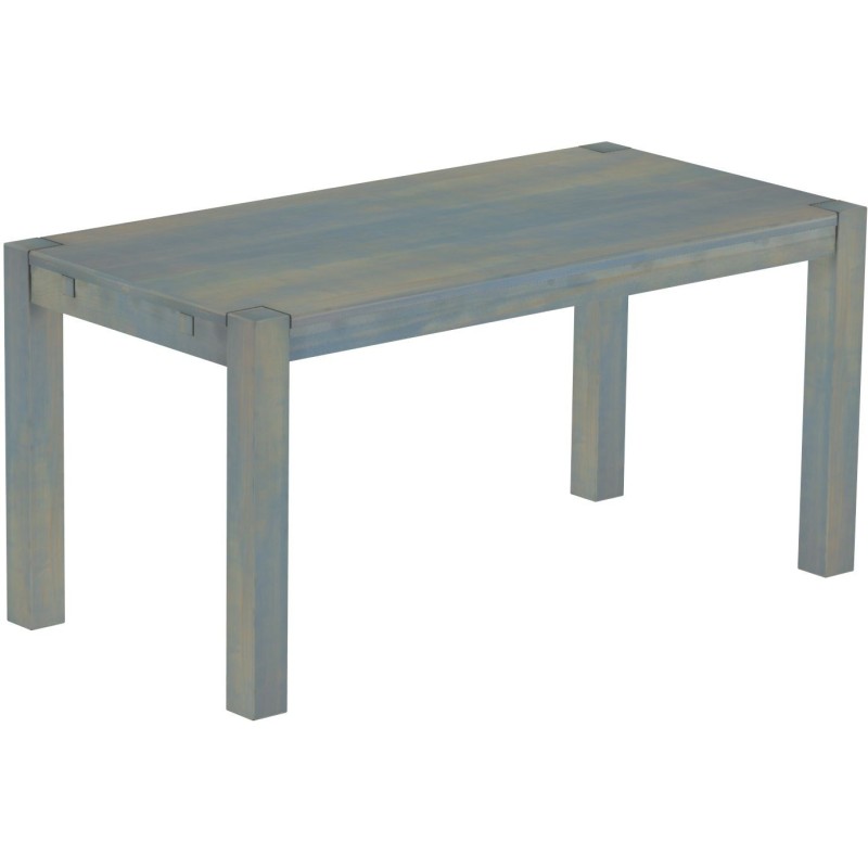 Esstisch 160x80 Rio Kanto Taubengrau massiver Pinien Holztisch - vorgerichtet für Ansteckplatten - Tisch ausziehbar