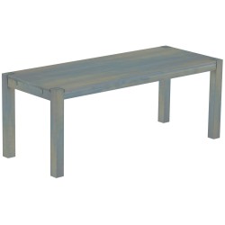 Esstisch 200x80 Rio Kanto Taubengrau massiver Pinien Holztisch - vorgerichtet für Ansteckplatten - Tisch ausziehbar