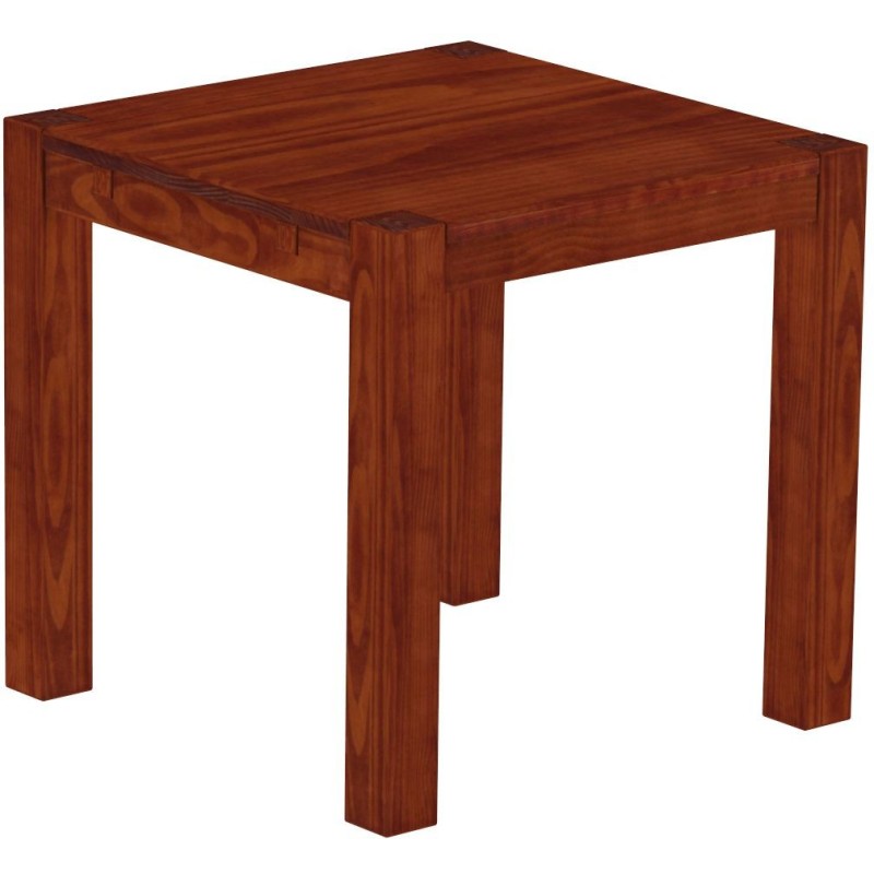 Esstisch 80x80 Rio Kanto Mahagoni massiver Pinien Holztisch - vorgerichtet für Ansteckplatten - Tisch ausziehbar