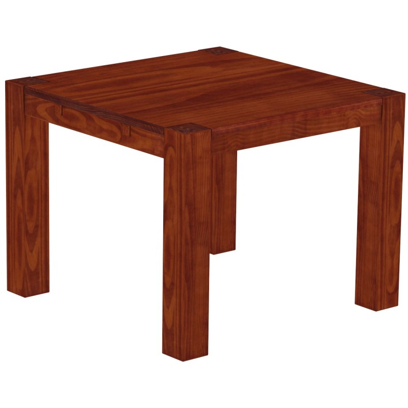 Esstisch 100x100 Rio Kanto Mahagoni massiver Pinien Holztisch - vorgerichtet für Ansteckplatten - Tisch ausziehbar