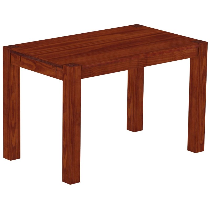 Esstisch 120x73 Rio Kanto Mahagoni massiver Pinien Holztisch - vorgerichtet für Ansteckplatten - Tisch ausziehbar
