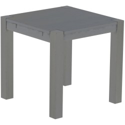 Esstisch 80x80 Rio Kanto Seidengrau massiver Pinien Holztisch - vorgerichtet für Ansteckplatten - Tisch ausziehbar