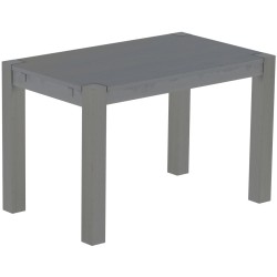 Esstisch 120x73 Rio Kanto Seidengrau massiver Pinien Holztisch - vorgerichtet für Ansteckplatten - Tisch ausziehbar