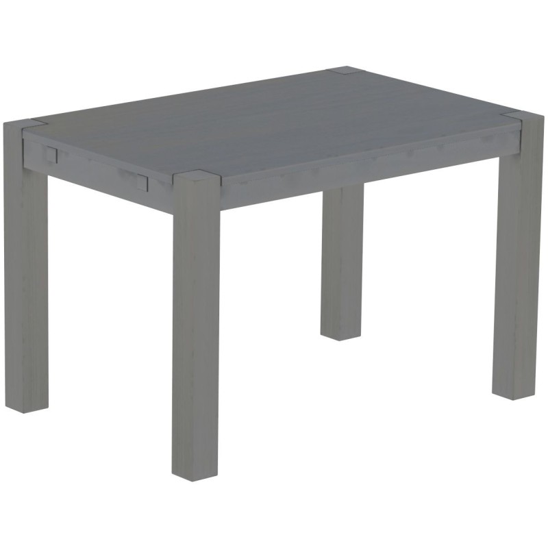 Esstisch 120x80 Rio Kanto Seidengrau massiver Pinien Holztisch - vorgerichtet für Ansteckplatten - Tisch ausziehbar