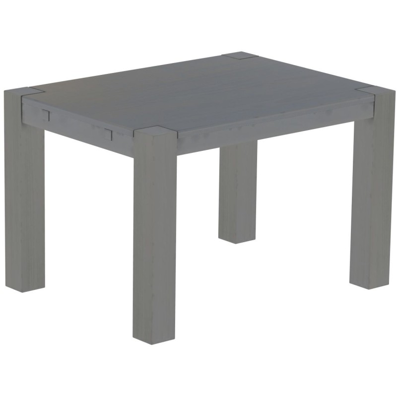 Esstisch 120x90 Rio Kanto Seidengrau massiver Pinien Holztisch - vorgerichtet für Ansteckplatten - Tisch ausziehbar