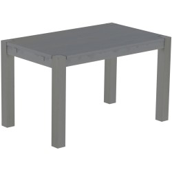 Esstisch 130x80 Rio Kanto Seidengrau massiver Pinien Holztisch - vorgerichtet für Ansteckplatten - Tisch ausziehbar