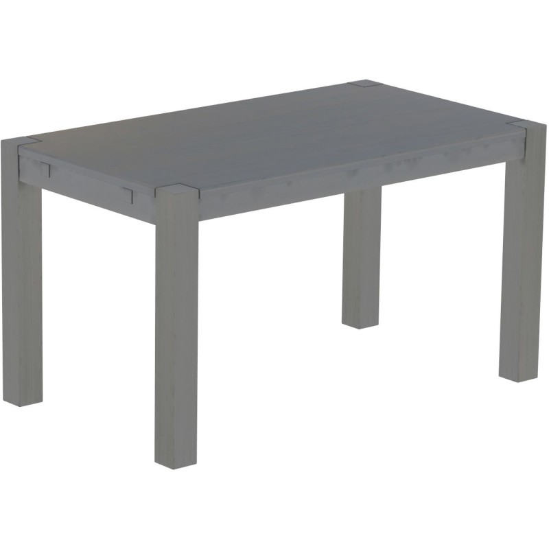 Esstisch 140x80 Rio Kanto Seidengrau massiver Pinien Holztisch - vorgerichtet für Ansteckplatten - Tisch ausziehbar